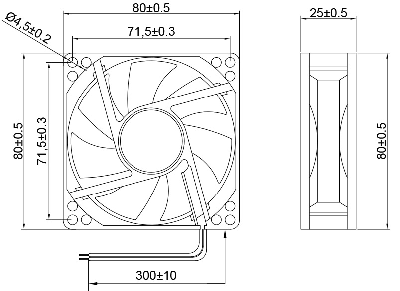 MFD8025 Dimensions